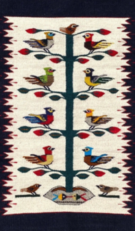 Zapotec rug with birds