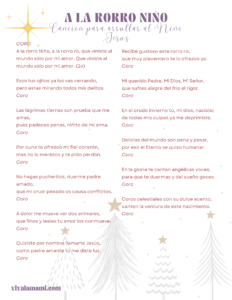 Lyrics for Nochebuena song, El Rorro niño, Canción de Noche Buena para arrullar al Niño Jesús